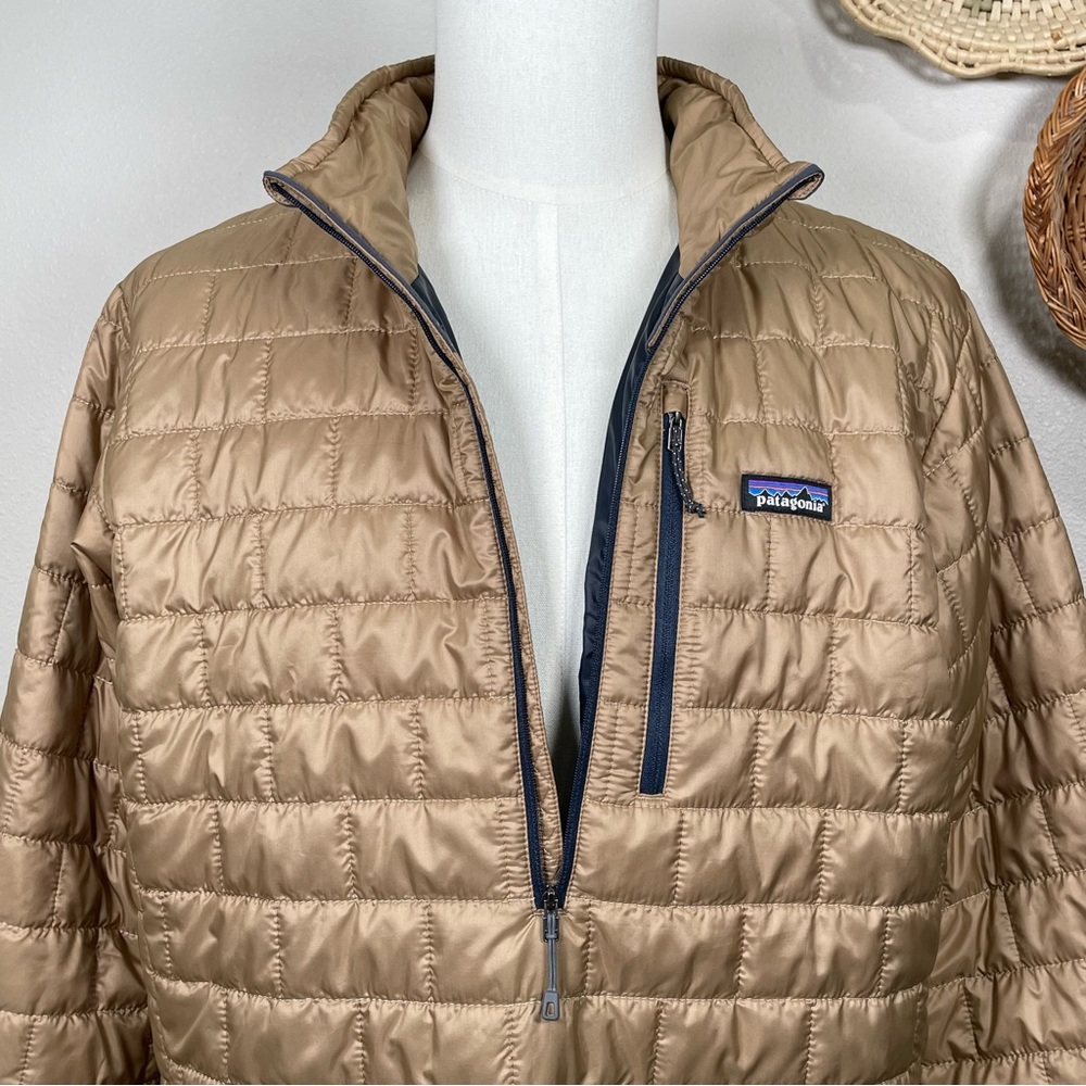 Patagonia Nano Puff Jacket Gold 1/2 Zip Quilted Puffer Pullover Coat Men's Large - Picture 9 of 16